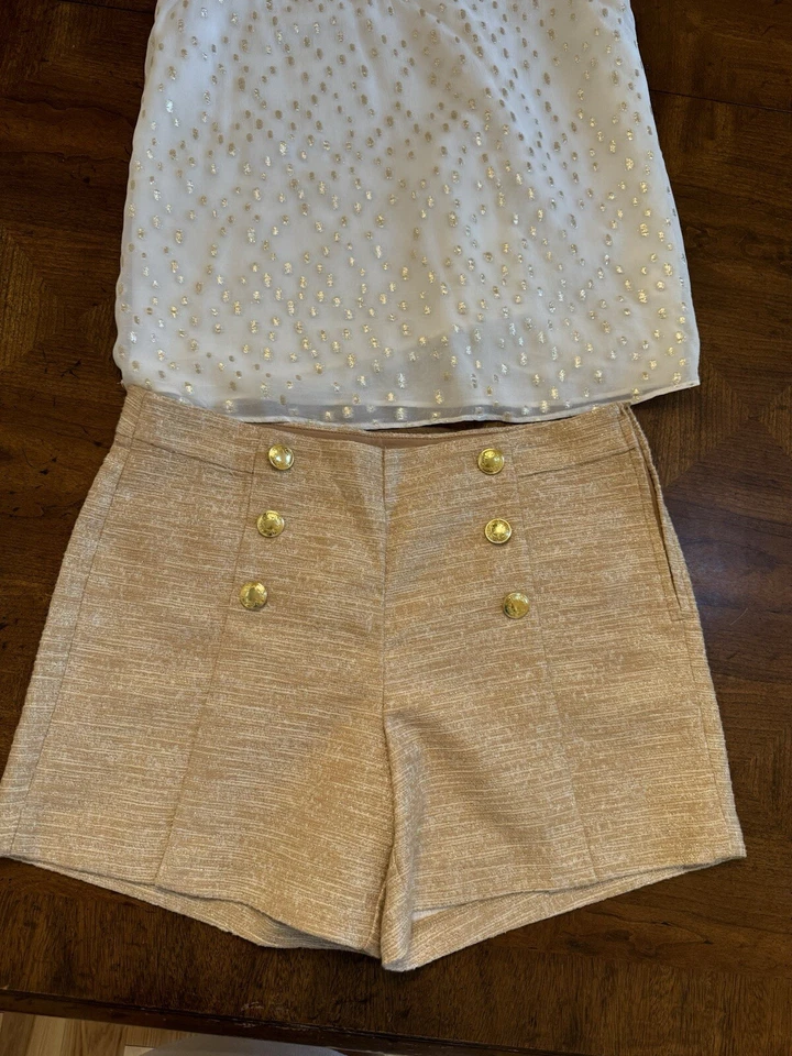Pantalones Cortos Lilly Pulitzer Nuevo Con Etiquetas Marshella Rattan Resort Boucle $128 Talla 12 Foto 3 de 4