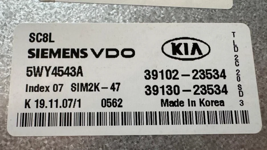 Módulo de control del motor KIA SPECTRA 2007-2009 (ECM) P/N 39102-23534 ORIGINAL OEM Foto 3 de 4