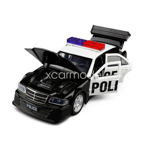 1:32 Mercedes AMG 190E W201 Police Vehicle Diecast Model Car Sound&Light Toy - Picture 15 of 28