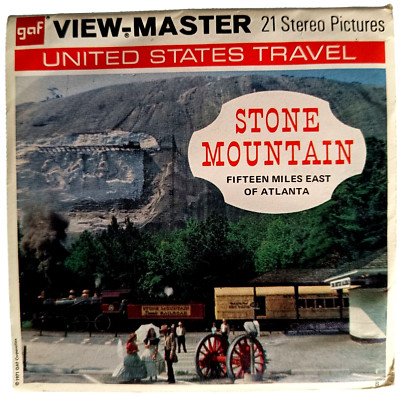 3x VIEW-MASTER 3D REEL   STONE MOUNTAIN  15 Miles East of Atlanta USA  1971 GAF