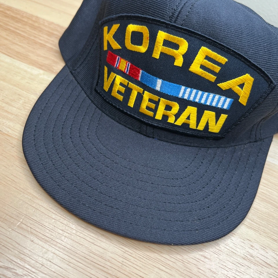 Sombrero de Guerra Para Hombres Azul Trucker Sombrero De Colección EE. UU. Corea Veterano Gorra Ajustable Snapback Foto 3 de 4