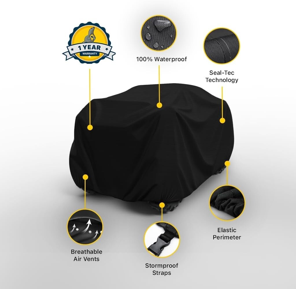 Seal Skin ATV Cover Waterproof Heavy-Duty 4 Wheeler Outdoor Fit 83.5"x44"x37"