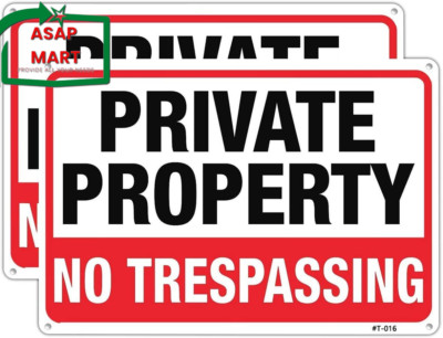 Large Private Property No Trespassing Sign14''X10'' Rust Free Aluminum,Uv Ink Prin