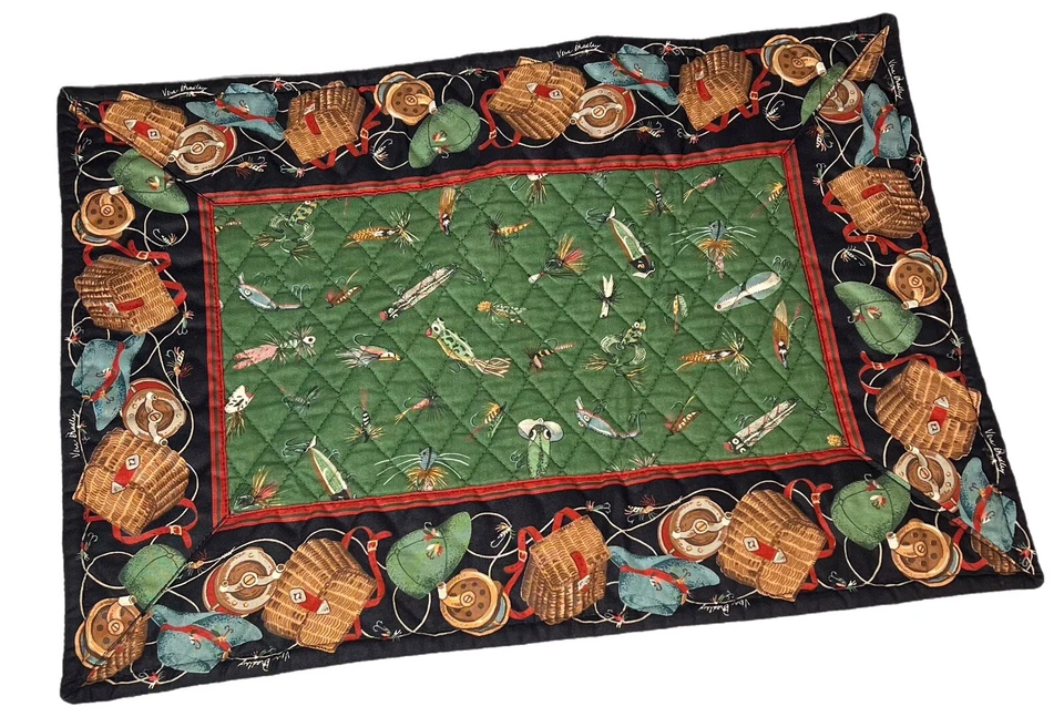 Vera Bradley Vintage Kunstköder grün Tischset Indiana Tag