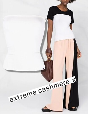 EXTREME CASHMERE sz S Milk White Strapless Cashmere Blend Knit Top MINT