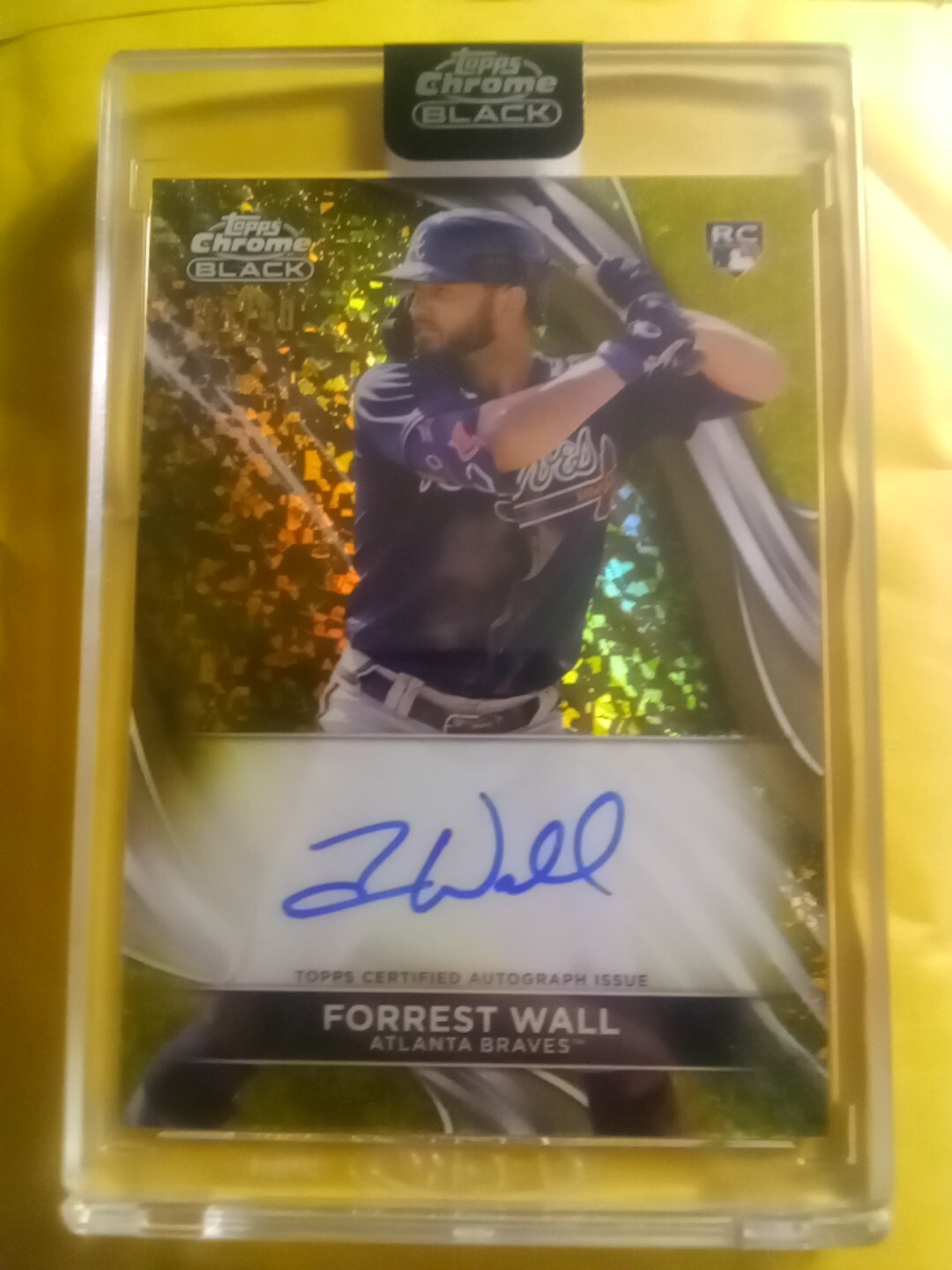 2024 Topps Chrome Black Forrest Wall GOLD Refractor ENCASED Rookie Auto  SP #/50