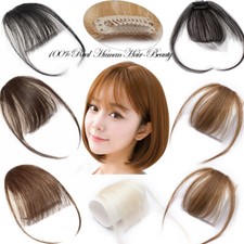 Clip In Thin Air Bangs Fringes 100 Real Human Hair Extension Beauty Choice US