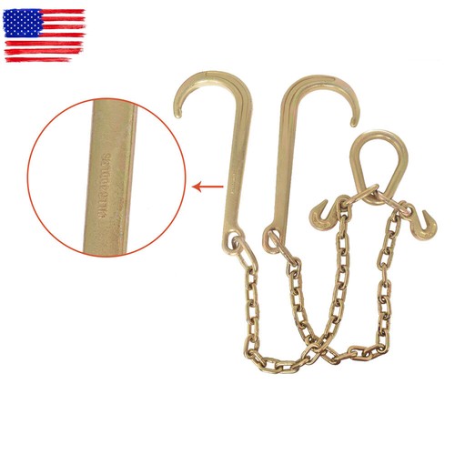 G70 15" Large V-chain J Hooks 2' Flatbed Tow Truck Rollback Wrecker Carrier - Picture 2 of 11