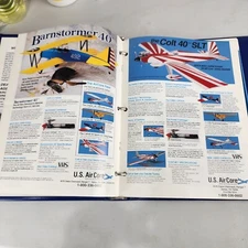 VINTAGE BINDER OF R/C BROCHURES KYOSHO TOP FLITE HOBBICO GREATPLANES SUPER TIGRE