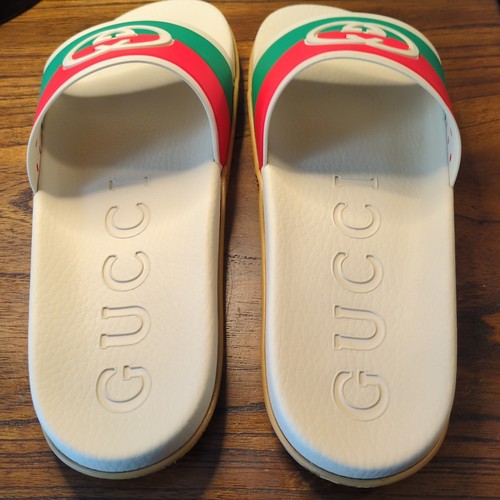 Gucci GG Interlocking Logo Rubber Sandals Shoes Slides Sz 11 US - Picture 2 of 23