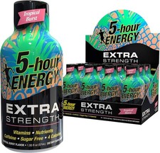 5-hour ENERGY Shots Extra Strength TROPICAL BURST Flavor, 12 bottles EXP 10/26