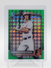 COLIN YEAMAN 2025 BOWMAN CHROME DRAFT 1ST GREEN GEOMETRIC REFRACTOR /99 Q1814 B