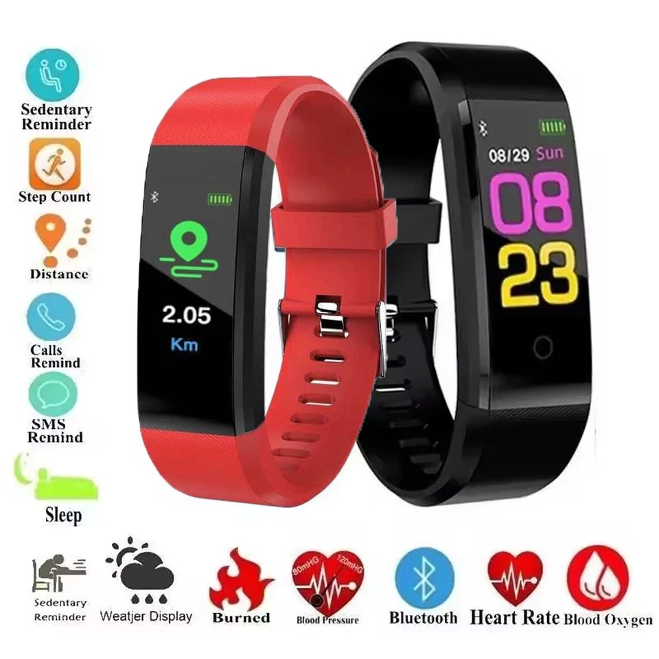 Smart Watch Männer Frauen Fitness Tracker Blutdruck Herzfrequenz Sport Uhren - Bild 2 von 4