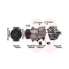 1x Kompressor, Klimaanlage VAN WEZEL 3700K607 passend für OPEL