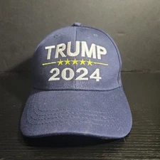 Trump 2024 Navy Blue Baseball Cap Hat strapback Adjustable Embroidered Political
