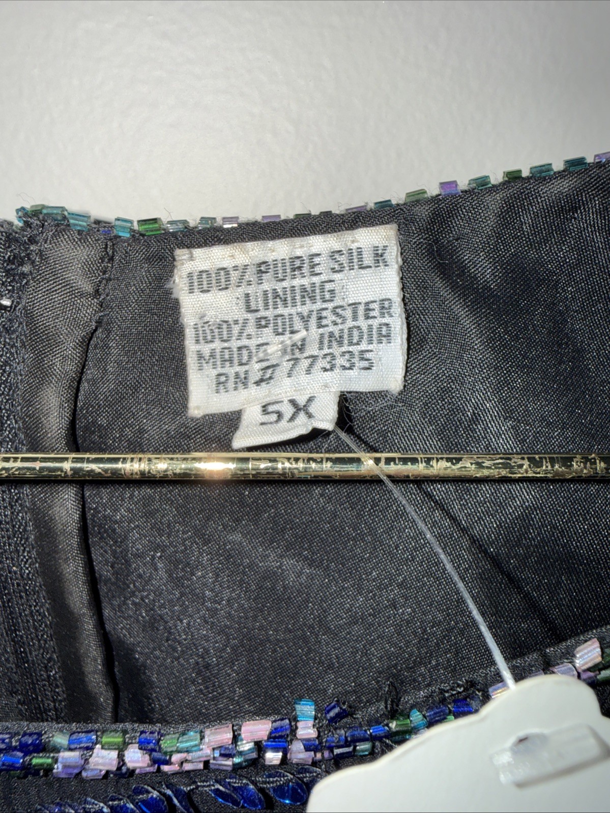 Vintage SCALA 100percent Silk Rare2Find Y2K Fully Sequent Blouse  Black Size 5X image 2