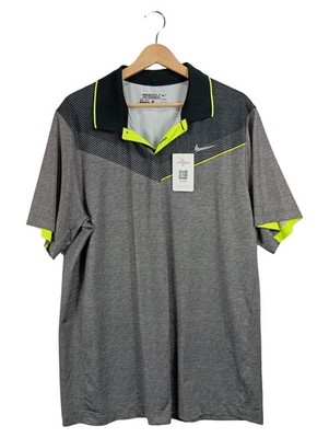 Nike Golf Herren Poloshirt Dri-FIT Performance Grau Gestreift Gr. 52;XL