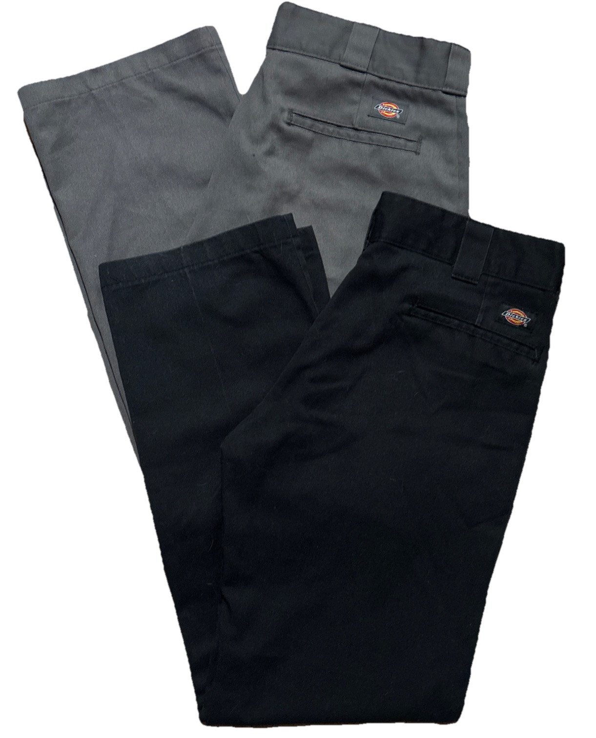 Dickies Mens 33x32 Work Pants 874 Original & Slim Straight Gray Blue 2-Pack  
