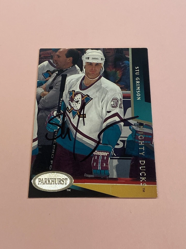 Stu Grimson 1993-94 Parkhurst IP Auto Autograph  - Image 2 of 3