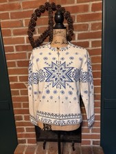 Women's 100 Peruvian Alpaca Nordic Star Zip Up Sweater Size M Vintage