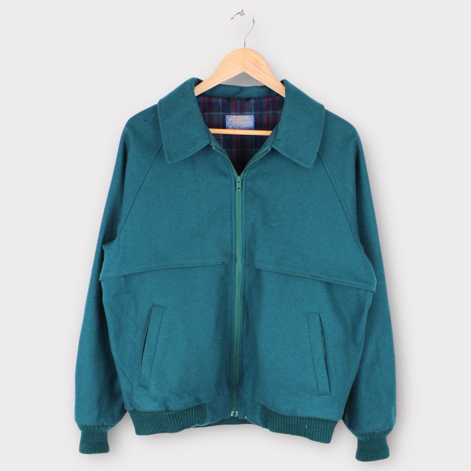 Vintage Pendleton Wool Jacket Plaid Lined Mens Sm… - image 1