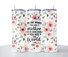 Custom 20oz Skinny Tumbler MOTHERS DAY Mug Cup w/ Lid Straw Stainless Steel