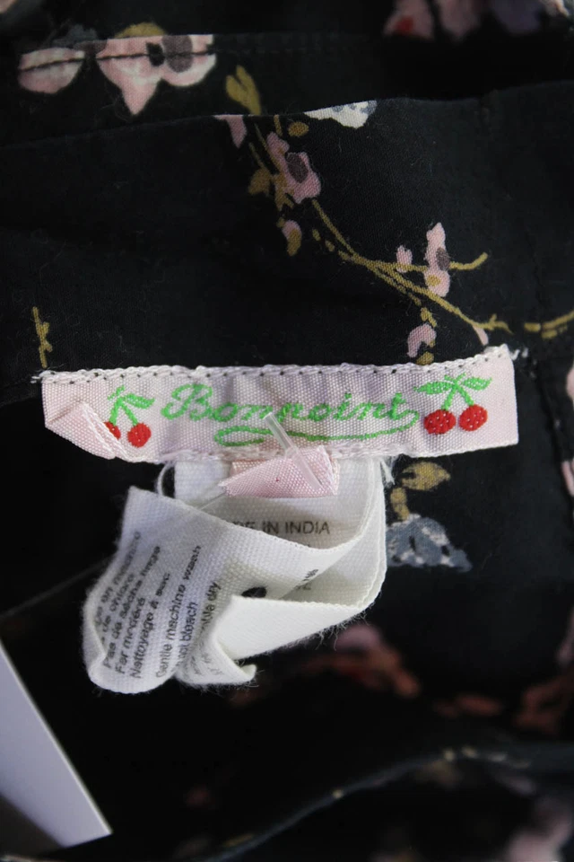 Bonpoint Girls Cotton Long Sleeve Floral Print Blouse3 Blue Size 6 - Image 3 of 4