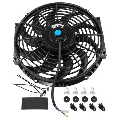JDMSPEED New 12'' Inch Universal Slim Fan Push Pull Electric 12 Inch, Black 
