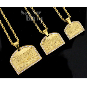 Authentic Last Supper CZ Pendant Gold Plated 24" Rope Never Fade