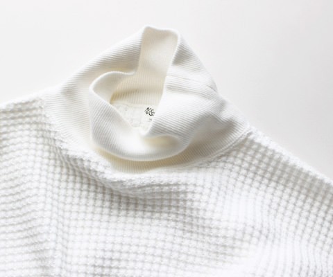 Kaptain Sunshine / Big Waffle Highneck L/S / white / size 40 (M) (from FW2016)