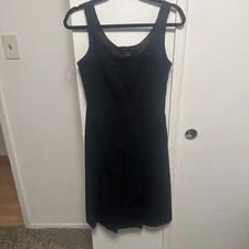 Theory Womens Leonora Black Sleeveless Pleated Wool Dress siz 6 Office Career 