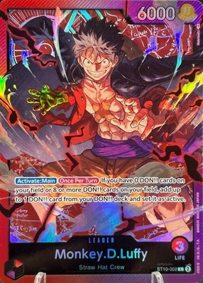   Monkey.D.Luffy   ST10-002 SR Leader Three Captains Holo Foil One Piece TCG NM