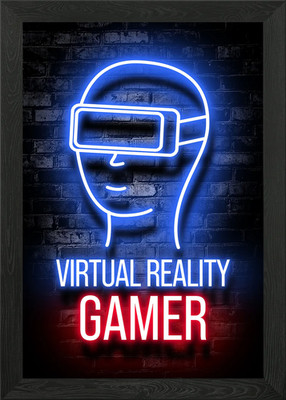 Virtual reality VR gaming Framed Wall Art Poster Canvas Print Picture