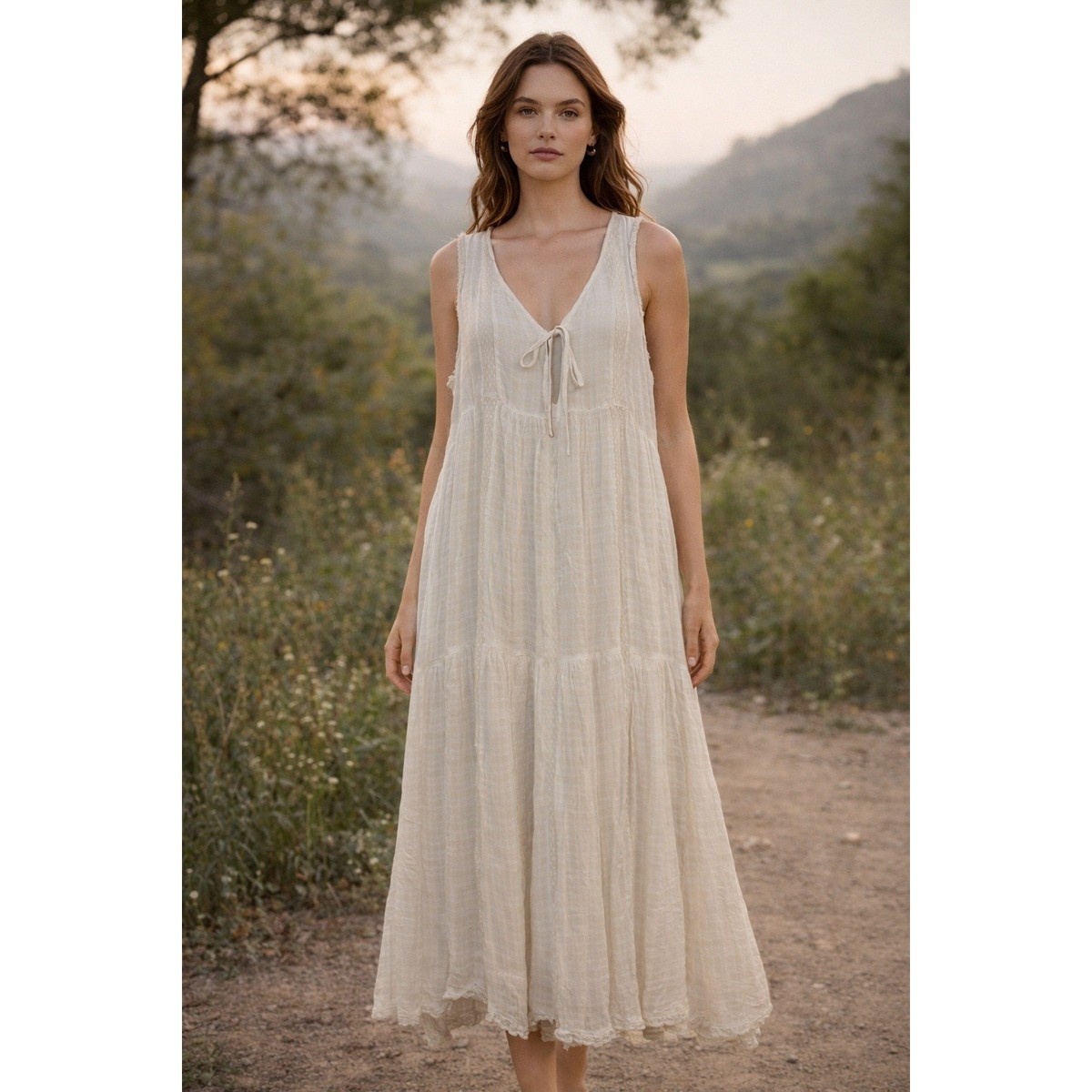 chinese dress ladies Kinsley White Lace Midi Dress main image 1