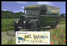 FRANCE 2022 Maximum Carte ATM LISA Jouez Postez Musée Poste Citroen U45 Fourgon