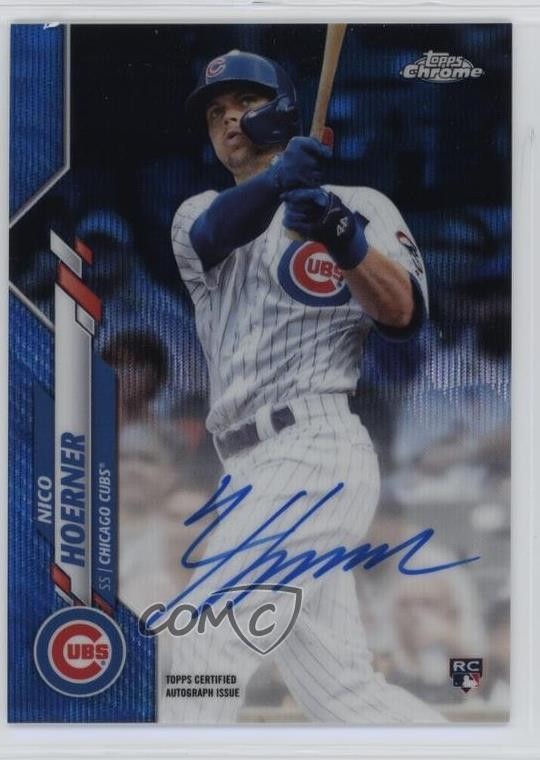 2020 Topps Chrome Rookie Blue Wave Refractor /150 Nico Hoerner #RA-NH Auto 0t9q