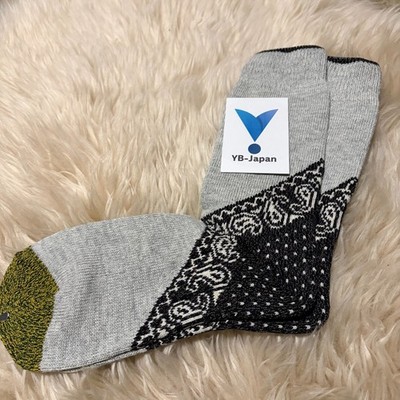 KAPITAL 96-Yarn Paisley Heel Socks Black Bandana Style Japanese Streetwear