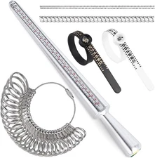 Ring Sizer Measuring Tool Kit Metal Mandrel US 0-13 Finger Gauge Stick Set Tools
