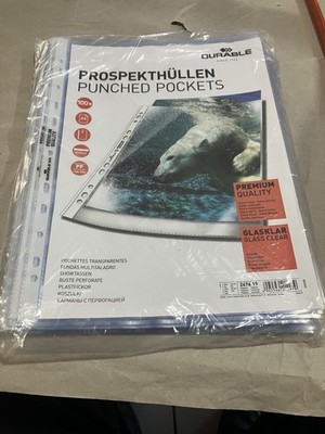 100 St. Premium Sichthülle A4 Durable 267919 GLASKLAR EXTRA STARK Dokumentenecht