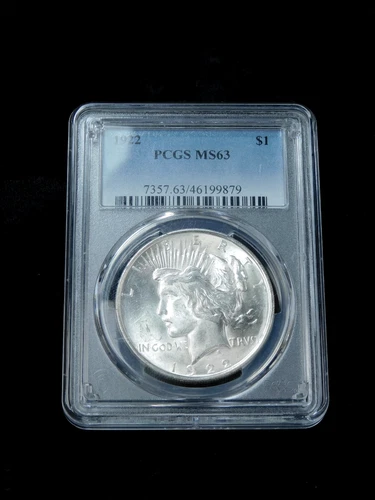 1922 $1 Silver Peace Dollar - PCGS MS63
