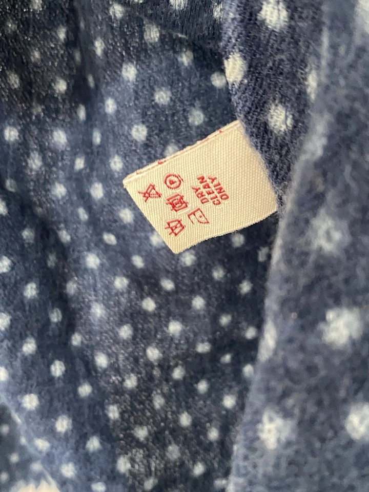 "Bufanda azul con lunares ALLEA LANA 69""/25"" EXCELENTE ESTADO" Foto 3 de 4