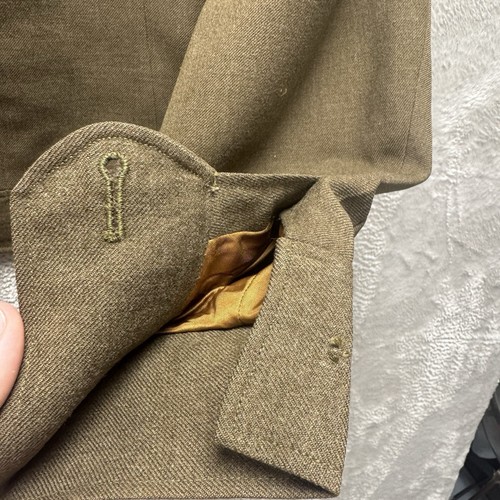 Chaqueta Militar De Colección Segunda Guerra Mundial Oficiales del Ejército de EE. UU. IKE Lana Talla 38 L Marrón Q.M. - Imagen 6 de 11