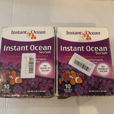 #ad Instant Ocean Sea Salt for 10 Gallon Marine Fish Tank 3lbs Sealed 2 boxes $33.95