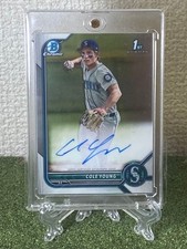 Cole Young 1st Bowman Chrome Auto Mariners MLB Baseball Card 2022 Draft