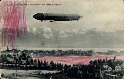Ak Bodensee, Aufstieg des Luftschiffes von Graf Zeppelin - 11400314