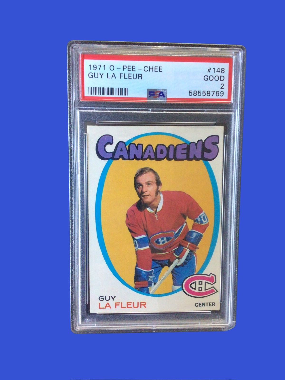 1971–72  O-PEE-CHEE OPC  #148 GUY LAFLEUR RC ROOKIE PSA 2