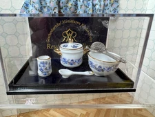 Germany Dollhouse Miniatures Reutter Porcelain Blue Onion Cooking Set