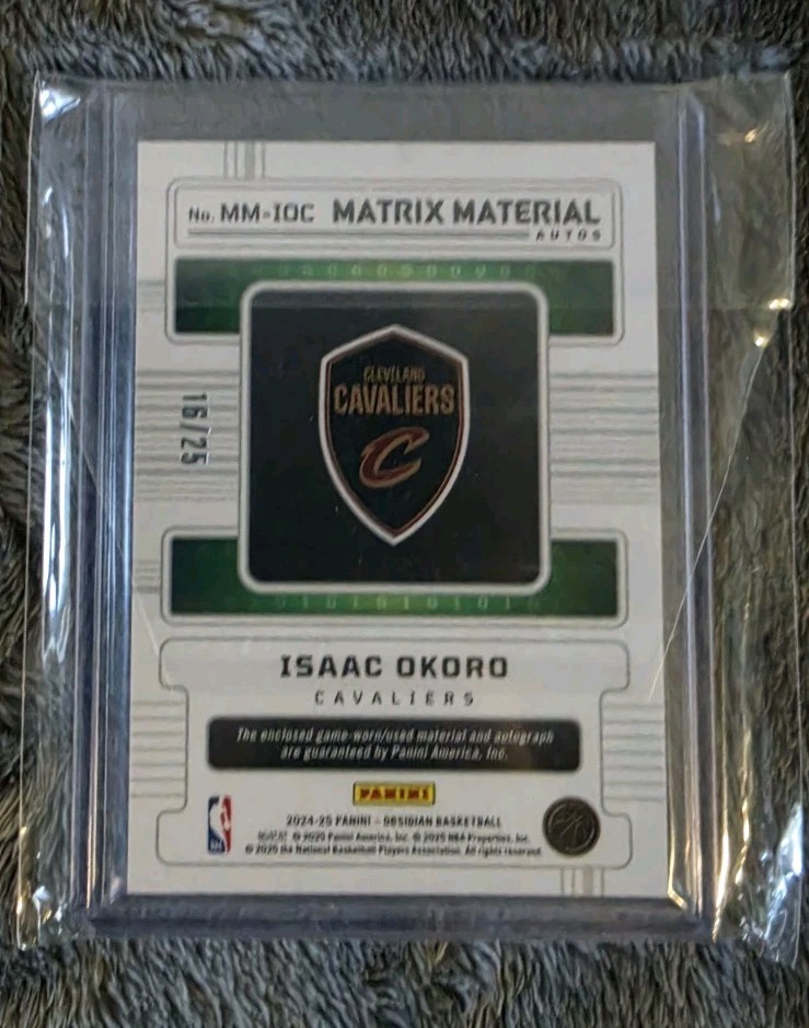 Isaac Okoro Obsidian Matrix Material AUTO & PATCH Lot Including TRUE 1 OF 1! 1/1 view 8