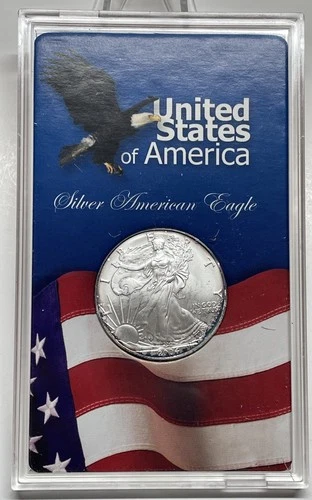 2004 $1 US American Silver Eagle Better Back Date, Uncirculated Toning