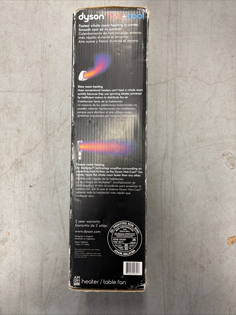 Dyson AM04 Hot + Cool Fan Heater, silver and blue for sale online